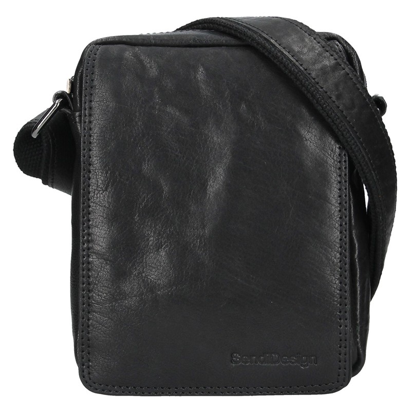 Image of Pánská kožená taška přes rameno SendiDesign Karlos - černá CZ