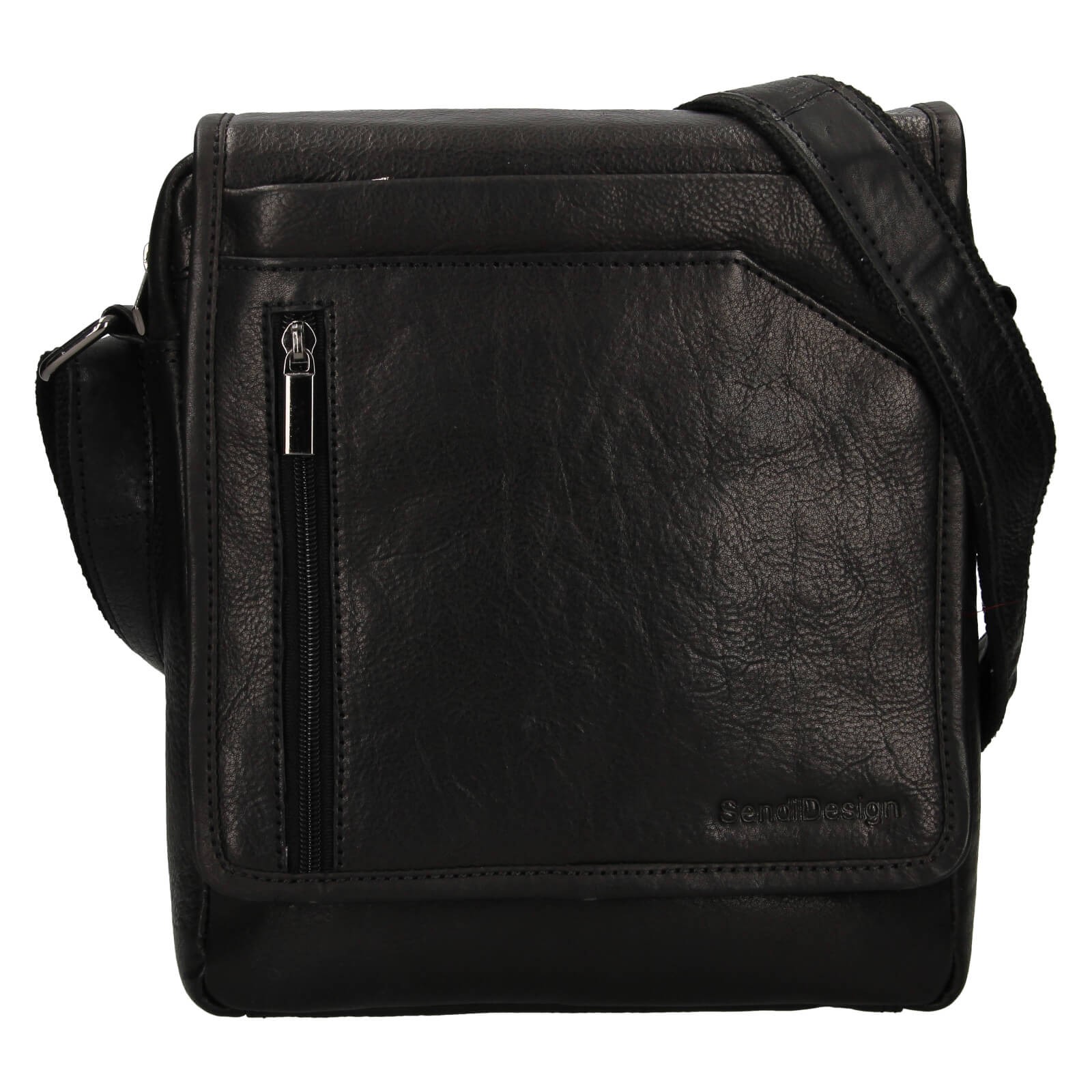 Image of Pánská kožená taška přes rameno SendiDesign Ladis - černá CZ
