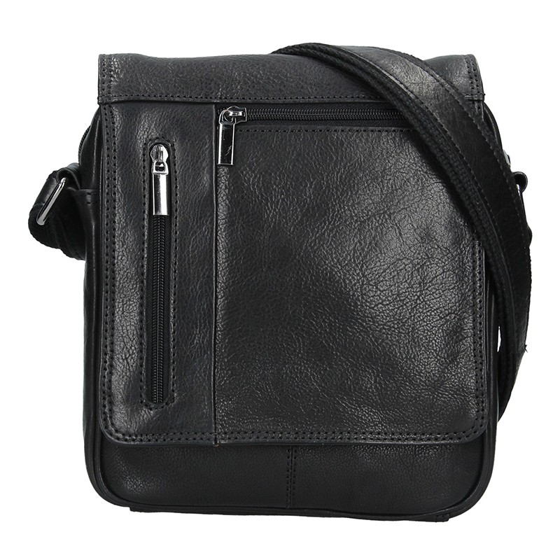 Image of Pánská kožená taška přes rameno SendiDesign Morven - černá CZ
