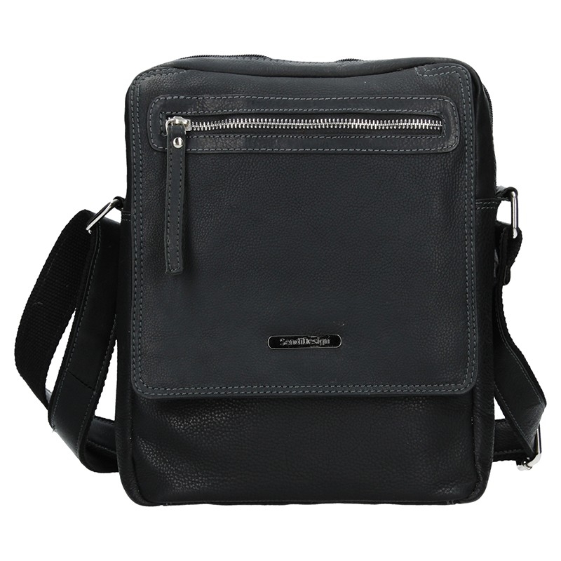 Image of Pánská kožená taška přes rameno SendiDesign Trevor - černá CZ