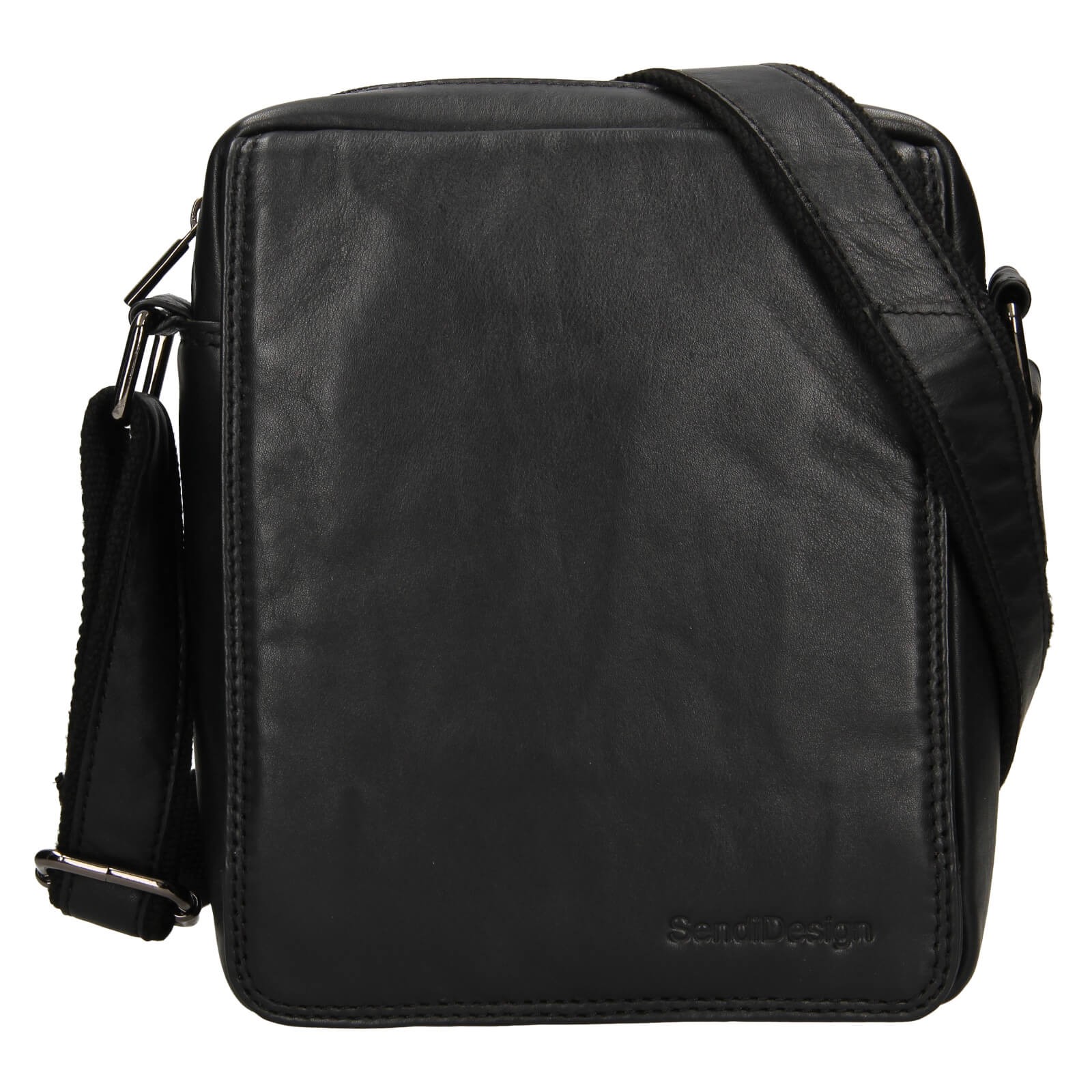 Image of Pánská kožená taška přes rameno SendiDesign Trinte - černá CZ