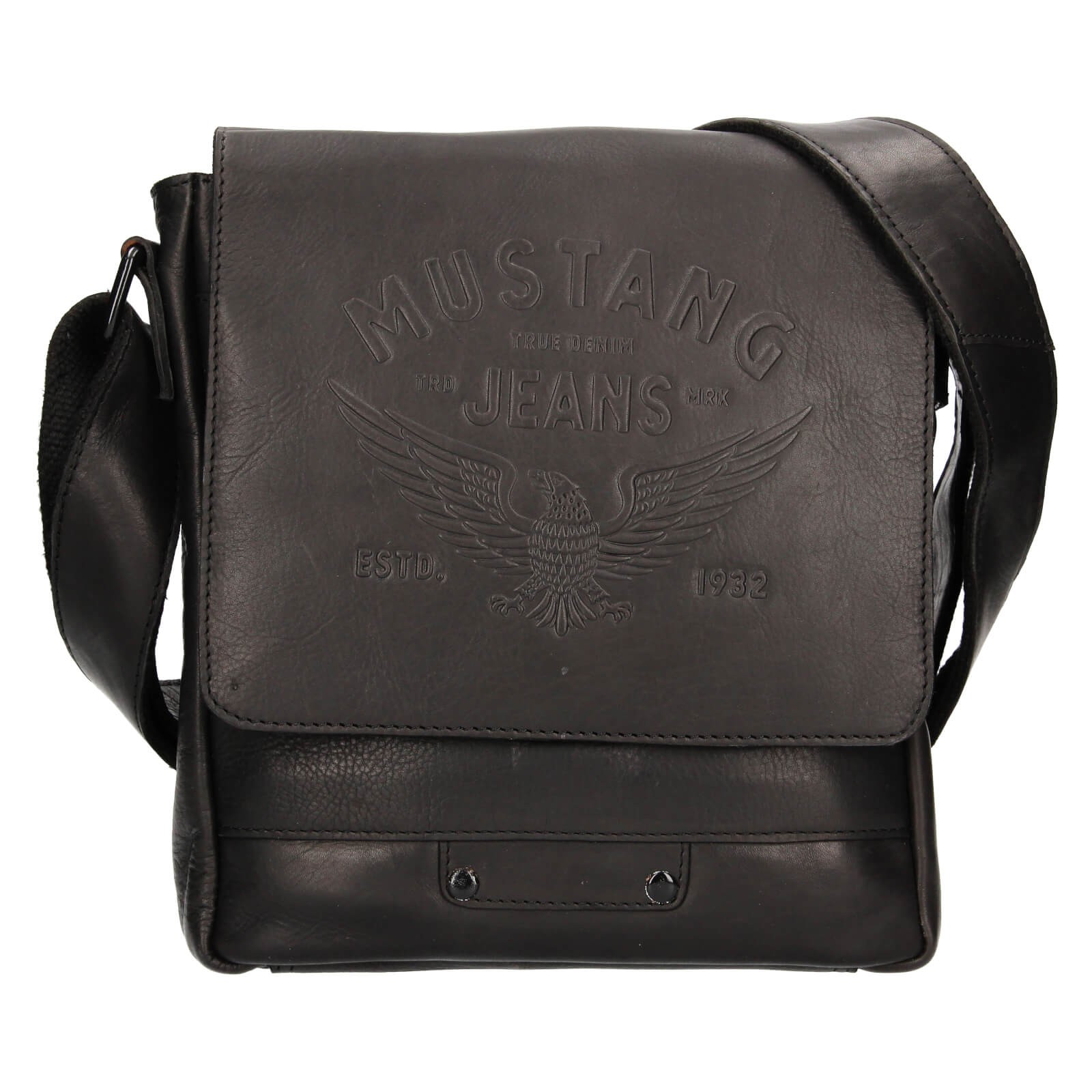 Image of Pánska kožená taška cez rameno Mustang Laden - čierna SK