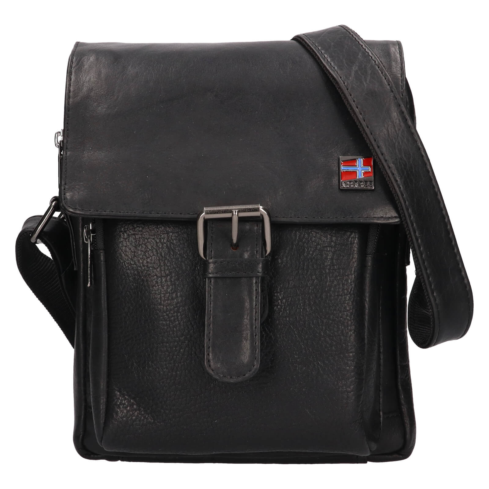 Image of Pánska kožená taška cez rameno Nordee Kane - čierna SK