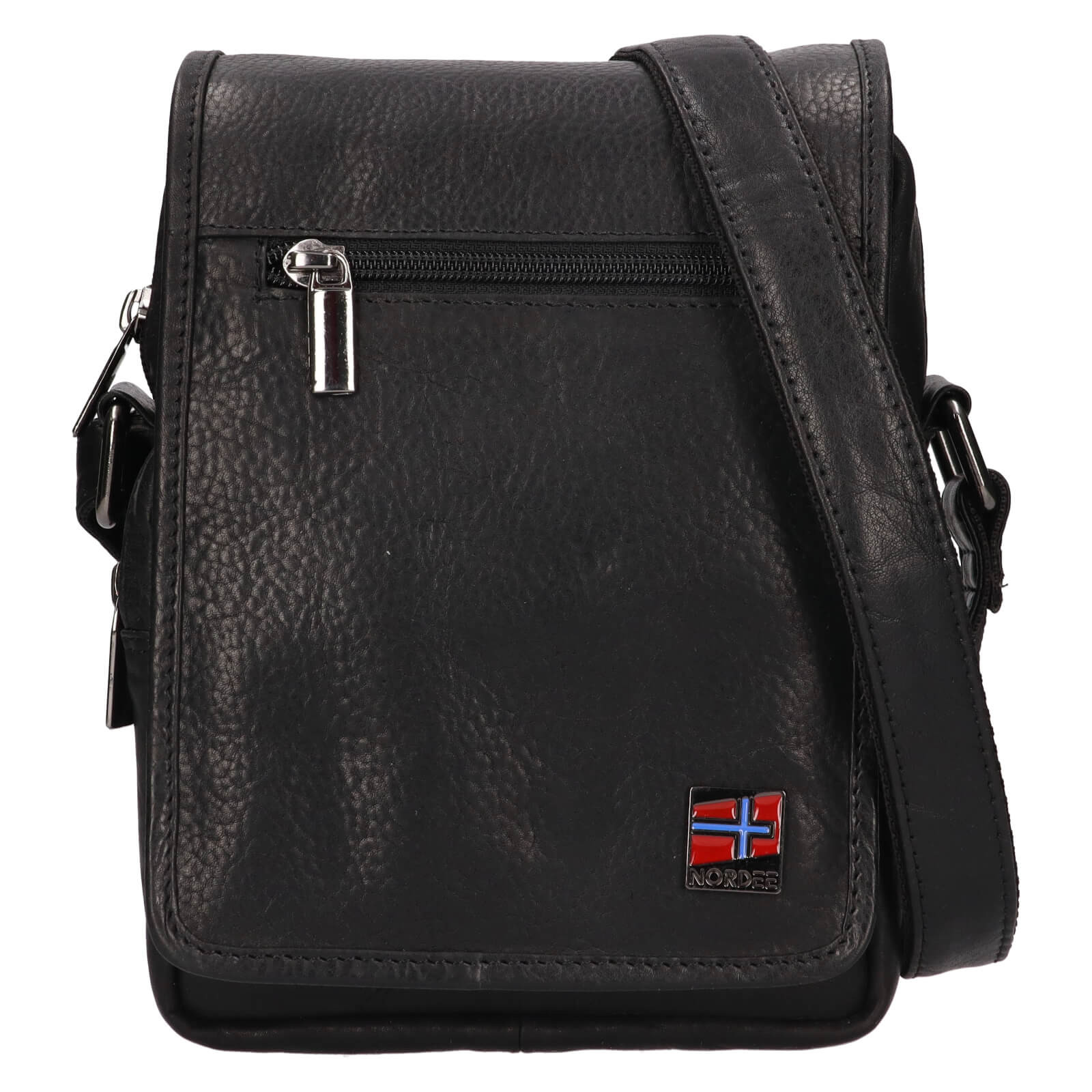 Image of Pánska kožená taška cez rameno Nordee Polo - čierna SK