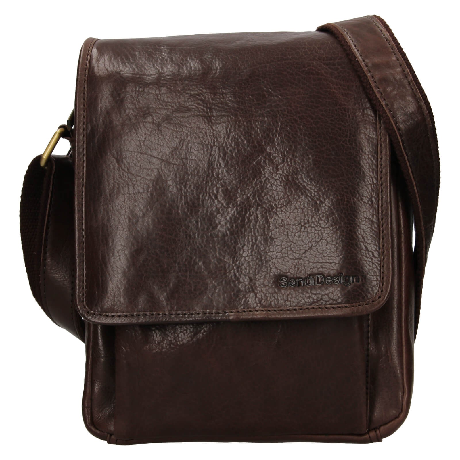 Image of Pánska kožená taška cez rameno SendiDesign Pauls - hnedá SK
