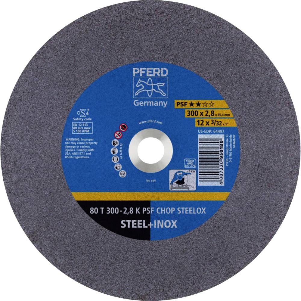 Image of PFERD 80 T 300-28 K PSF CHOP STEELOX/254 66323075 Cutting disc (straight) 300 mm 20 pc(s) Stainless steel Quenched
