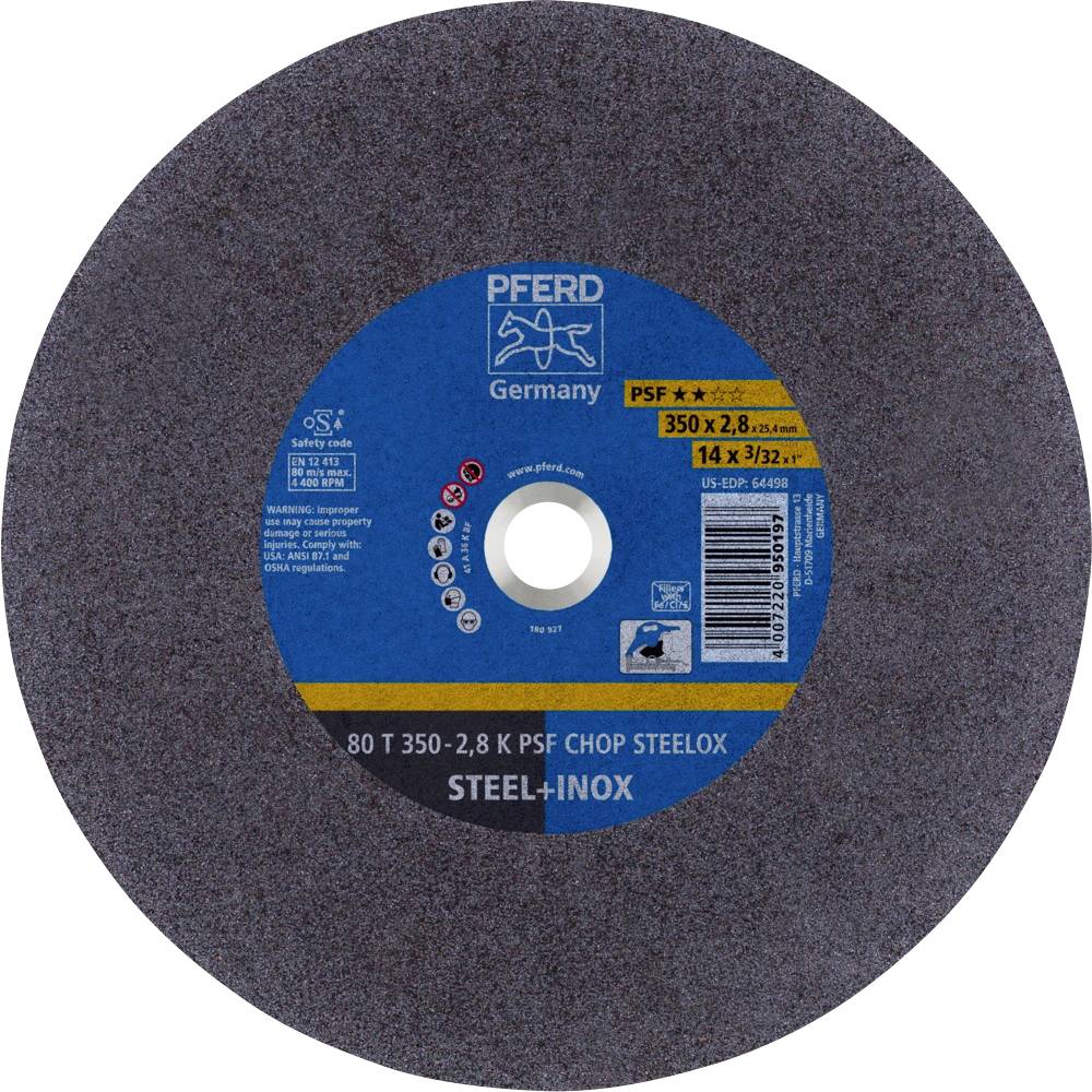 Image of PFERD 80 T 350-28 K PSF CHOP STEELOX/254 66323575 Cutting disc (straight) 350 mm 10 pc(s) Stainless steel Quenched