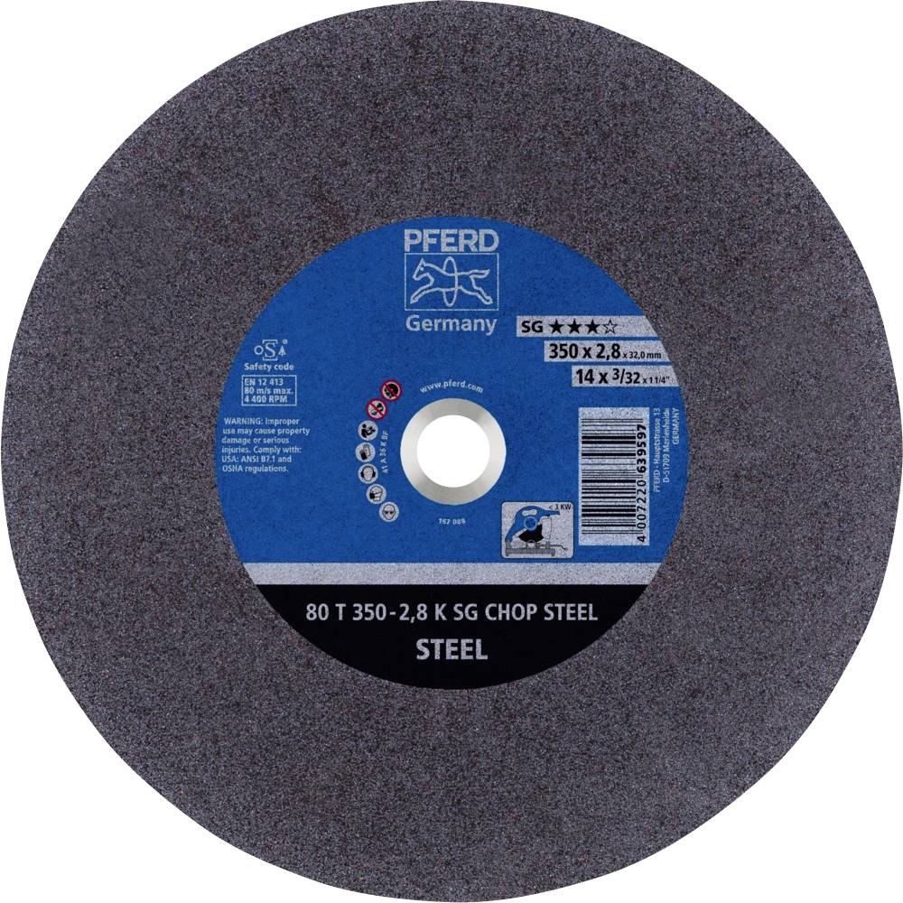 Image of PFERD 80 T 350-28 K SG CHOP STEEL/320 66323571 Cutting disc (straight) 350 mm 10 pc(s) Quenched steel Steel