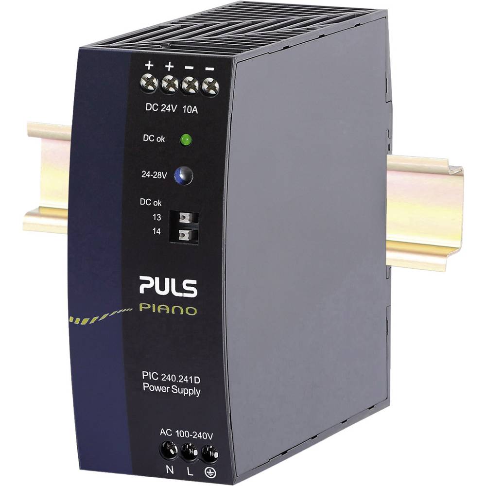 Image of PULS Piano Rail mounted PSU (DIN) 24 V 10 A 240 W No of outputs:1 x Content 1 pc(s)