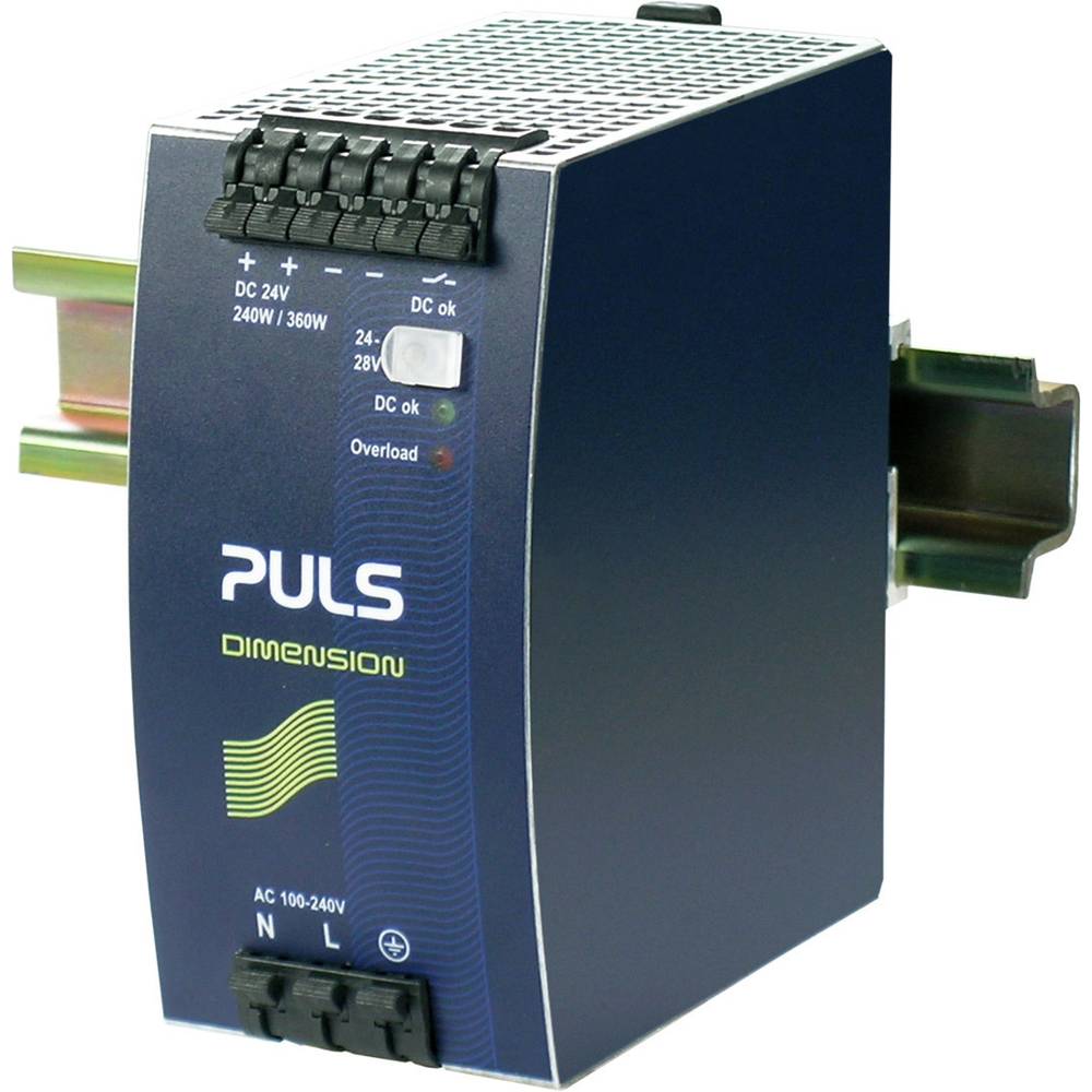 Image of PULS QS10241-A1 Rail mounted PSU (DIN) 24 V DC 10 A 240 W No of outputs:1 x Content 1 pc(s)