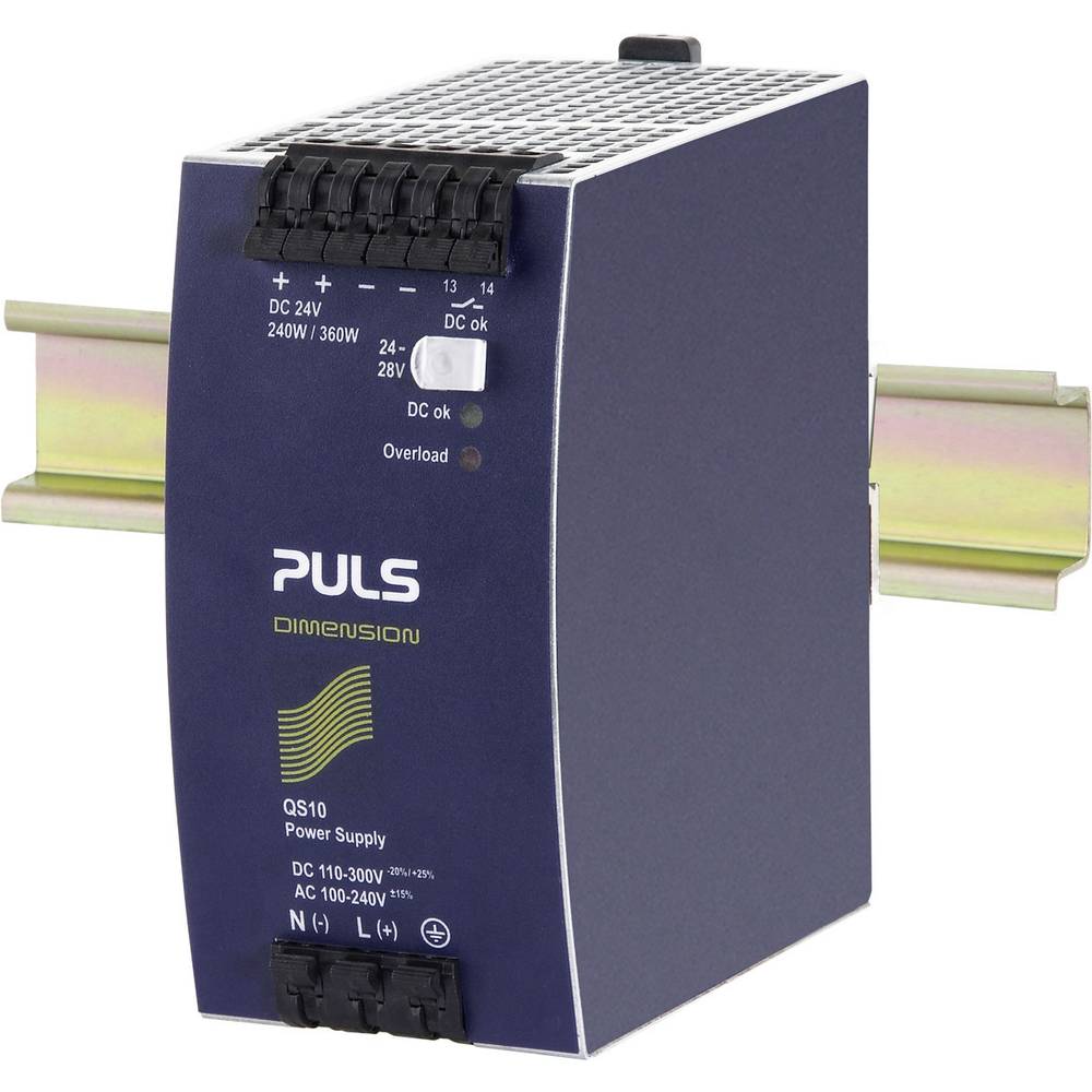 Image of PULS QS10241-D1 Rail mounted PSU (DIN) 24 V DC 10 A 240 W No of outputs:1 x Content 1 pc(s)