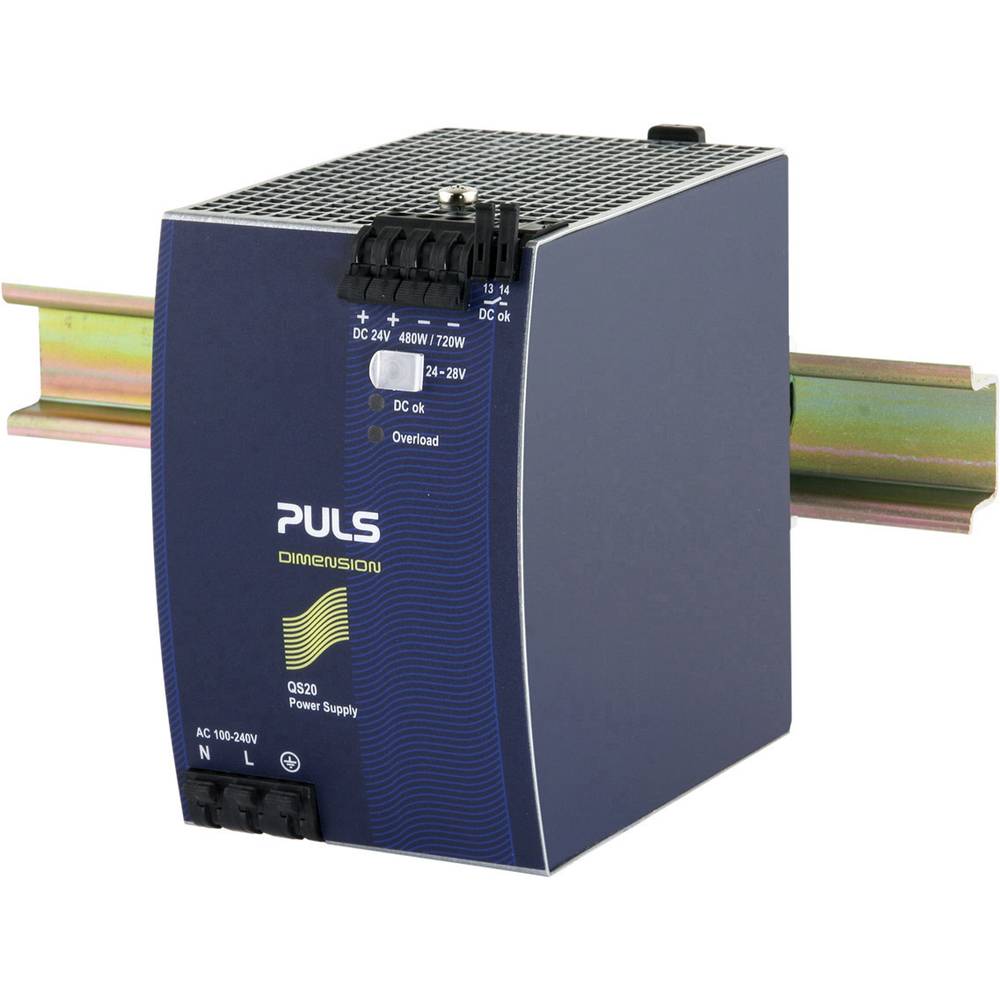 Image of PULS QS20241-A1 Rail mounted PSU (DIN) 24 V DC 20 A 480 W No of outputs:1 x Content 1 pc(s)