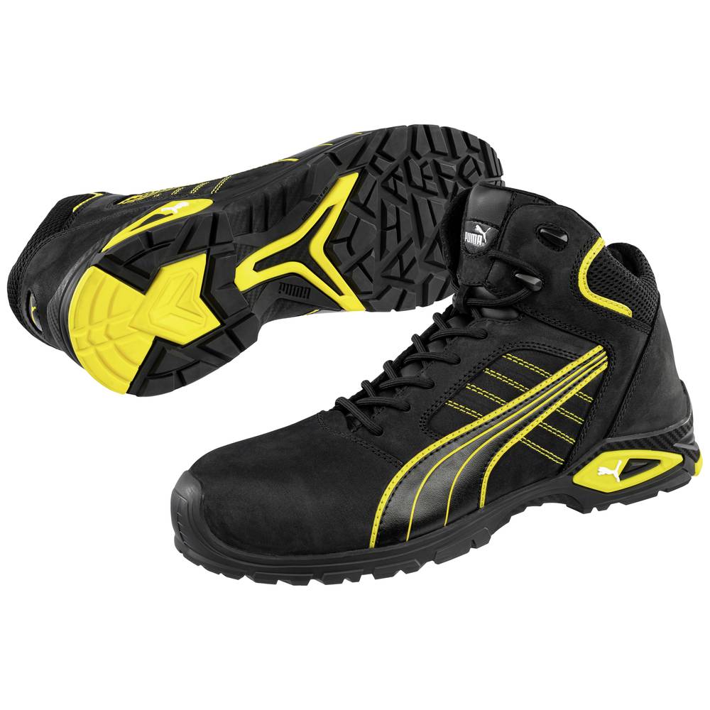 Image of PUMA Amsterdam Mid 632240-42 Safety work boots S3 Shoe size (EU): 42 Black Yellow 1 pc(s)