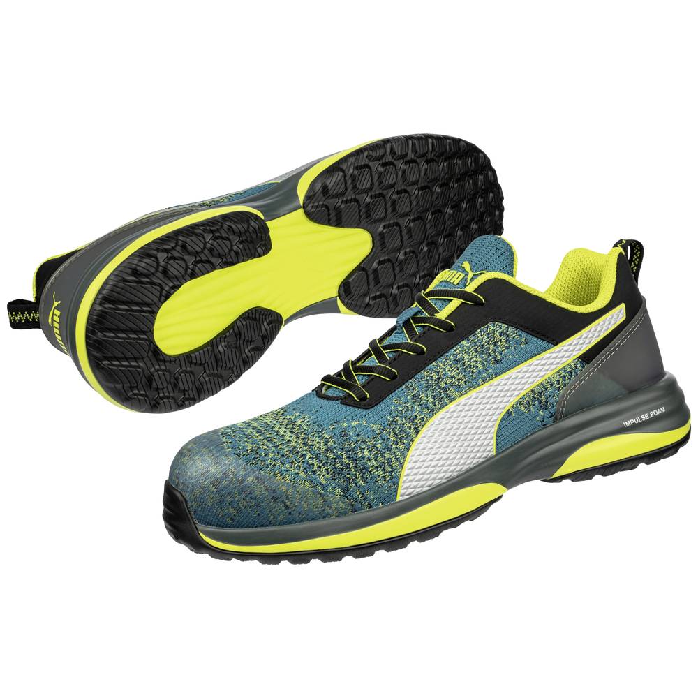 Image of PUMA Charge Green Low 644520642000036 ESD Safety shoes S1P Shoe size (EU): 36 Grey Green Yellow 1 Pair