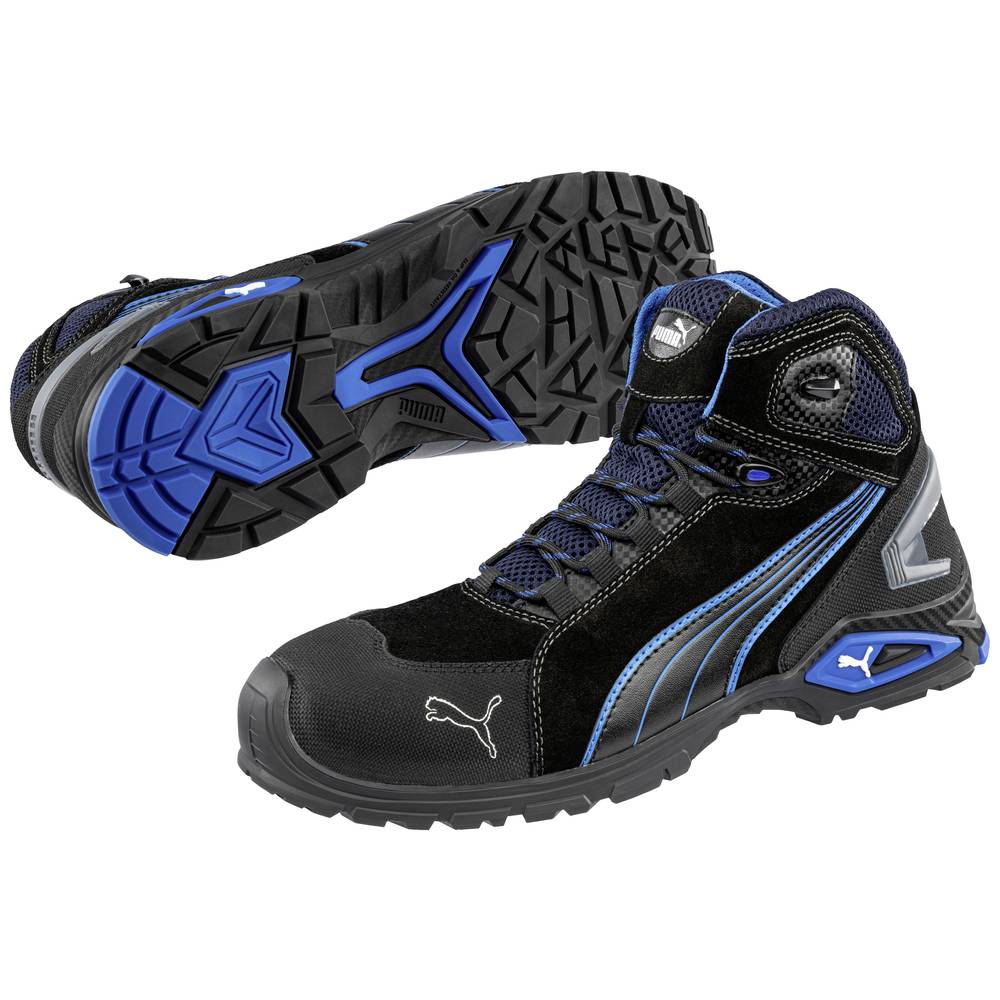 Image of PUMA Rio Black Mid 632250-42 Safety work boots S3 Shoe size (EU): 42 Black Blue 1 pc(s)