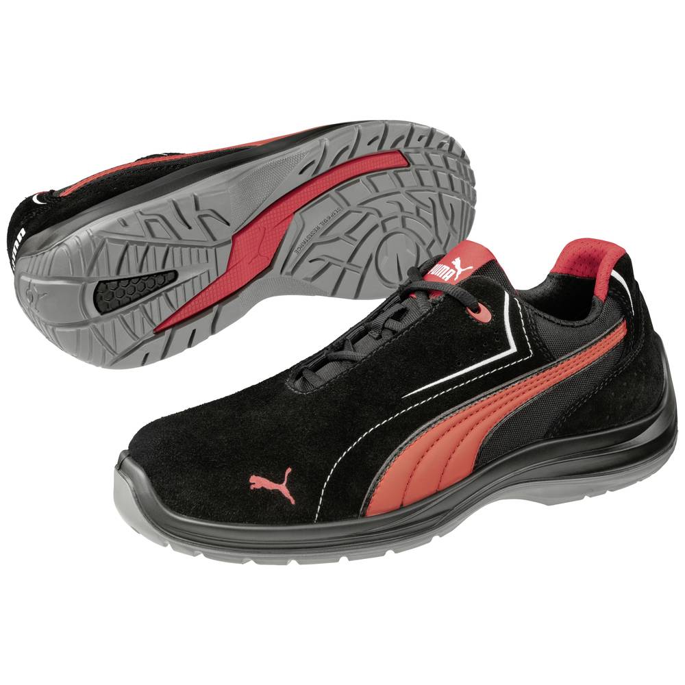 Image of PUMA Touring Black Suede Low 643440200000039 ESD Safety shoes S3 Shoe size (EU): 39 Black Red 1 Pair