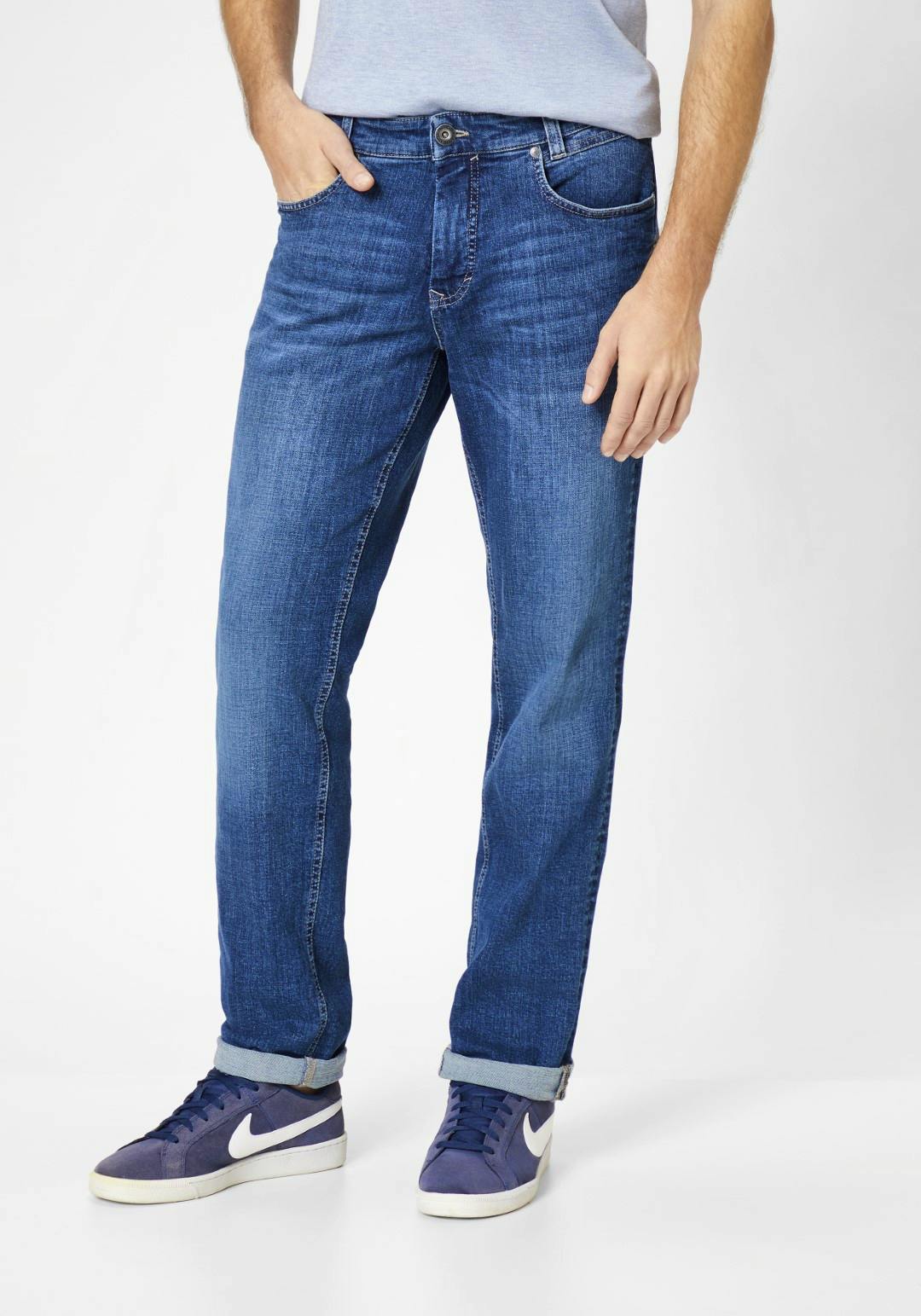 Image of Paddock&#039s Ranger Pipe Motion &amp Comfort Slim Fit mid blue extra lang