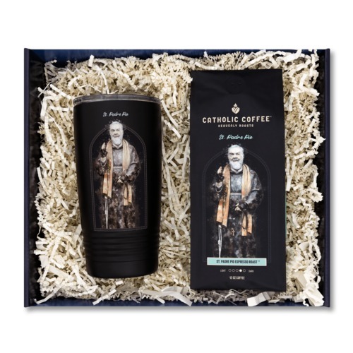 Image of Padre Pio Espresso Coffee and Tumbler Gift Set