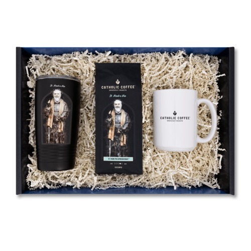 Image of Padre Pio Espresso Roast Coffee Tumbler & Mug Gift Set