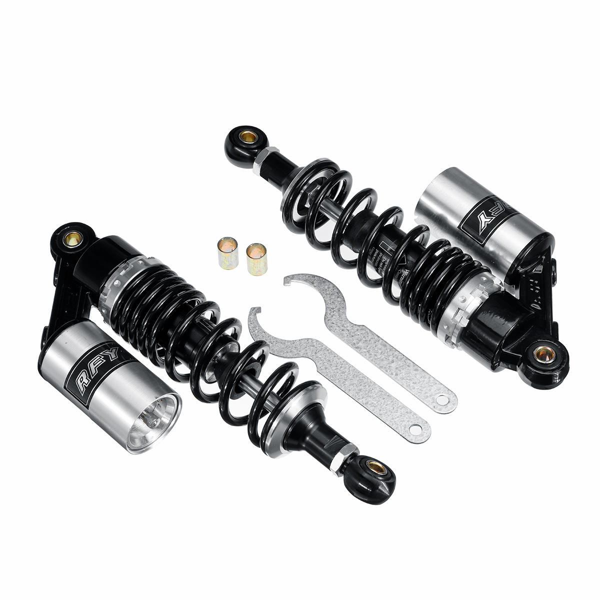 Image of Pair Round Hole 400mm 1575" Motorcycle Rear Air Shock Absorber Suspension Scooter ATV RFY