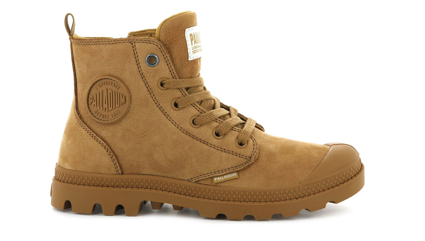 Image of Palladium Boots Pampa HI Zip Nubuck Amber Gold ESP