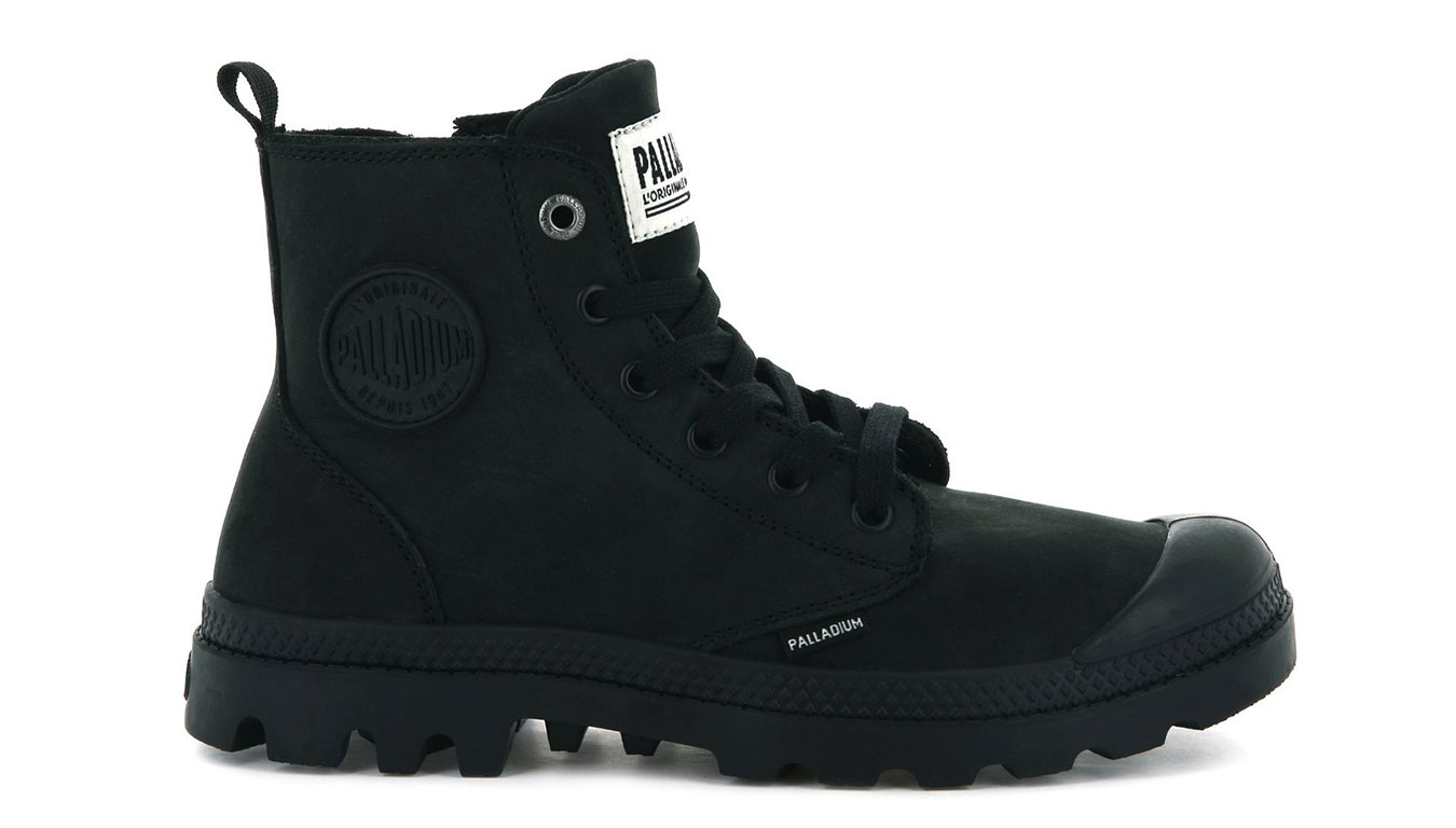 Image of Palladium Boots Pampa HI Zip Nubuck Black PL