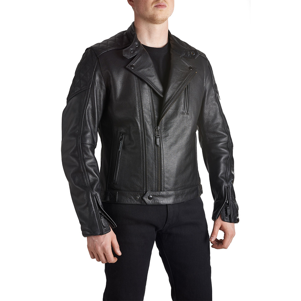 Image of Pando Moto Twin Leather Jacket Black Size S ID 7851049537582