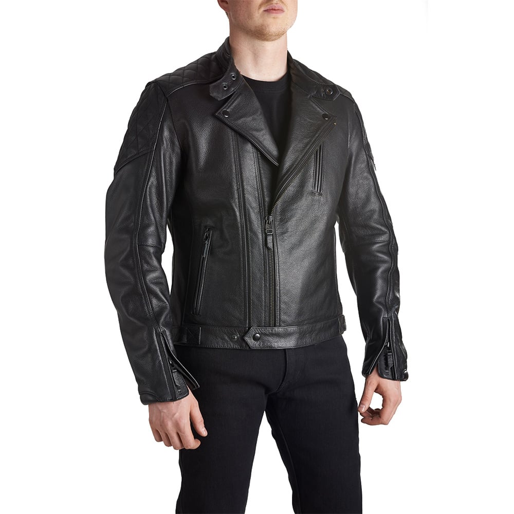 Image of Pando Moto Twin Leather Schwarz Jacke Größe S