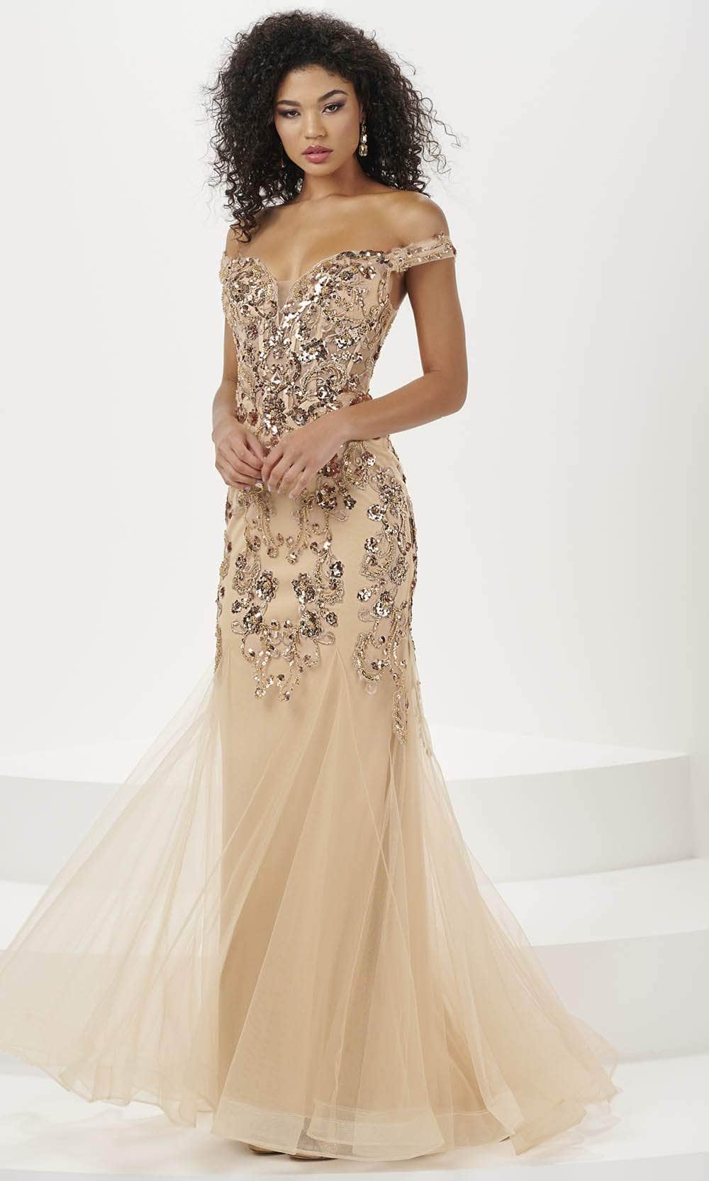 Image of Panoply 14185 - Sequin Tulle Evening Gown