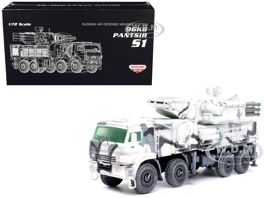 Image of Pantsir S1 96K6 Self-Propelled Air Defense Weapon System Winter Camouflage "Russias Arctic Forces" "Armor Premium" Series 1/72 Diecast Model by Panze