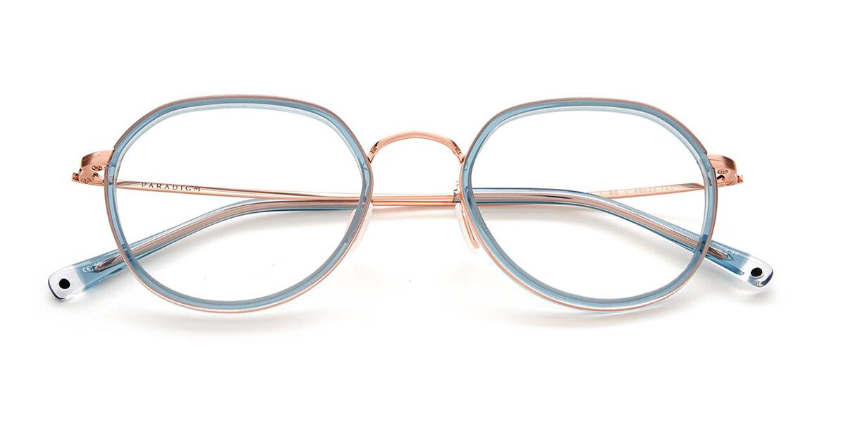 Image of Paradigm 19-11 Rose Dourados Óculos de Grau Azuis Masculino BRLPT