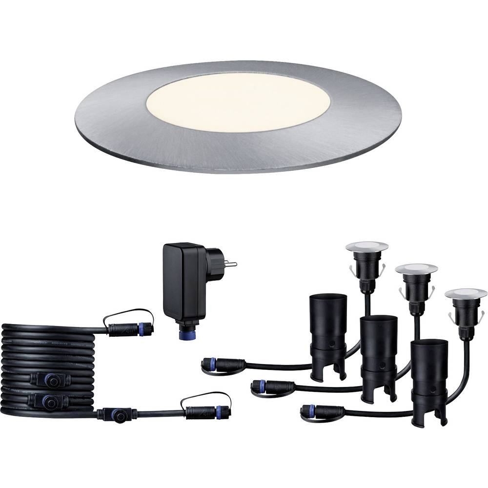Image of Paulmann 93697 Plug & Shine lighting LED outdoor recessed lights (basic set) 3-piece set LED (monochrome) 75 W Warm