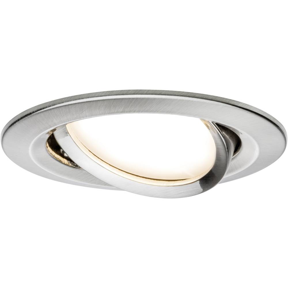 Image of Paulmann 93878 Coin Slim LED recessed light 3-piece set LED (monochrome) Built-in LED 18 W Iron (brushed)