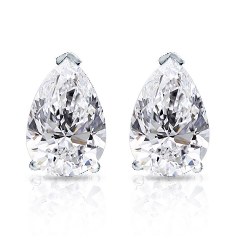 Image of Pear Cut Moissanite VVS D Stud Earrings 925 Sterling Silver ID 40741704630465