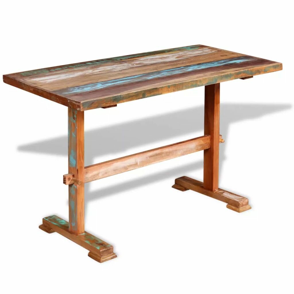 Image of Pedestal Dining Table Solid Reclaimed Wood 472"x228"x307"