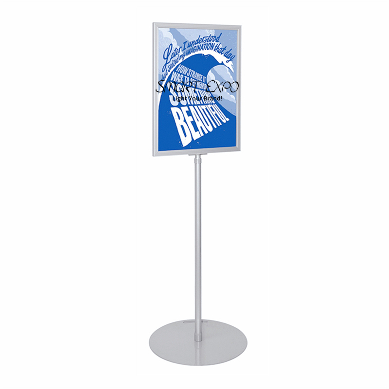 Image of Pedestal Sign Holder Advertising Display Stand Double Sided Slide-In Frame