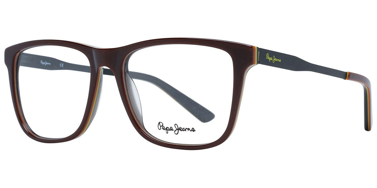 Image of Pepe Jeans PJ3290 C2 53 Brązowe Męskie Okulary Korekcyjne PL