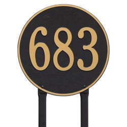 Image of Personalized 15" Round Lawn Address Plaque - 1 Line