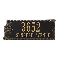 Image of Personalized 2 Line Seagull Rectangle Address Plaque