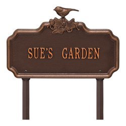 Image of Personalized Chickadee Ivy Garden 1-Line Lawn Plaque