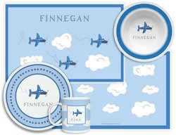 Image of Personalized Childrens Airplanes 4 Piece Table Set