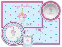 Image of Personalized Childrens Birthday Cupcake 4 Piece Table Set