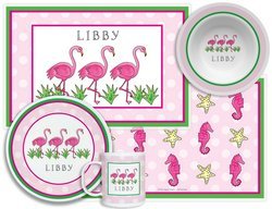 Image of Personalized Childrens Flamingo Fun 4 Piece Table Set
