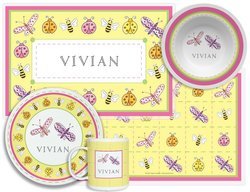 Image of Personalized Childrens Garden Party 4 Piece Table Set