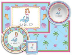 Image of Personalized Childrens Mermaid 4 Piece Table Set
