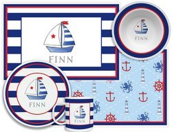 Image of Personalized Childrens Set Sail 4 Piece Table Set