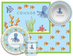 Image of Personalized Childrens Under The Sea 4 Piece Table Set