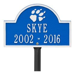 Image of Personalized Dog Paw Arch Mini 2-Line Lawn Plaque