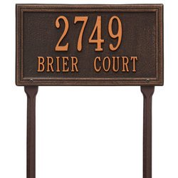 Image of Personalized Double Lawn Address Plaque - 2 Line