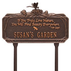 Image of Personalized Dragonfly Garden Quote Lawn Plaque